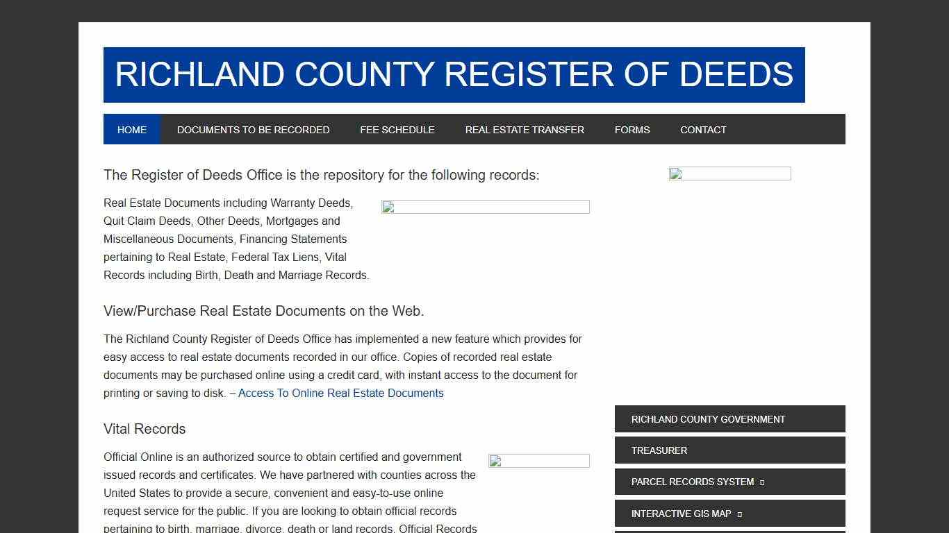 Richland County Register of Deeds – Richland County, WI