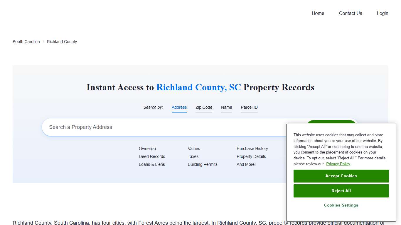 Richland County, SC Property Records | Owners, Deeds, Permits