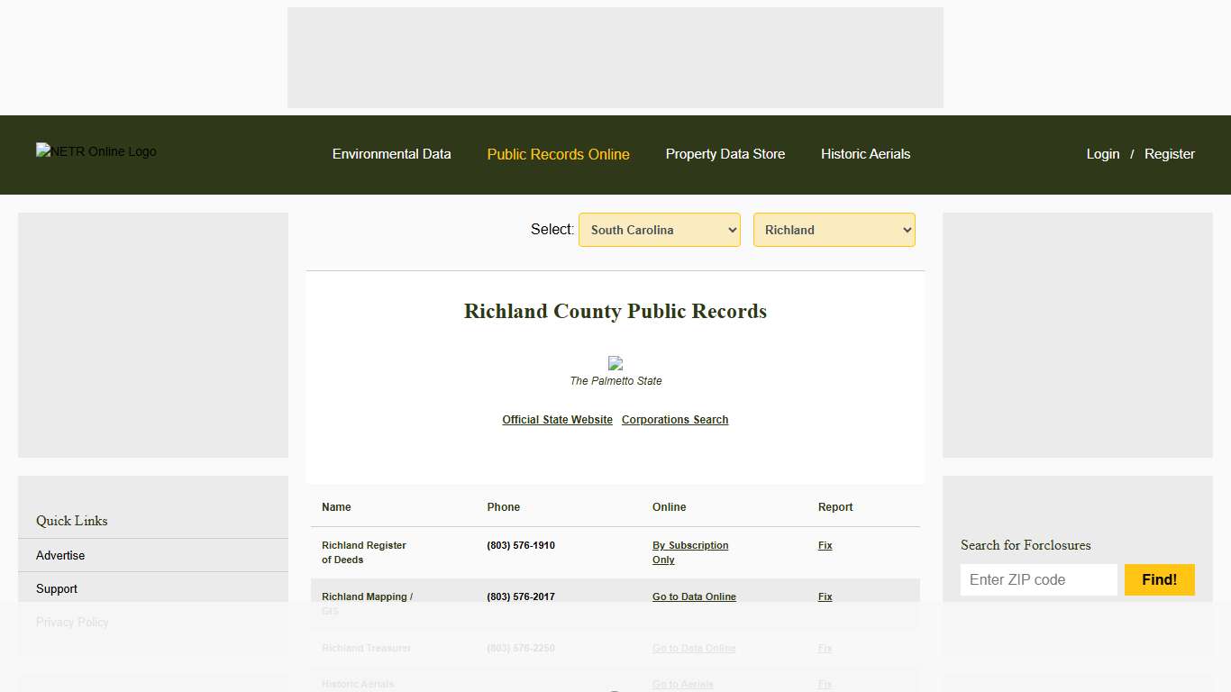 NETR Online • Richland • Richland Public Records, Search Richland Records, Richland Property Tax, South Carolina Property Search, South Carolina Assessor